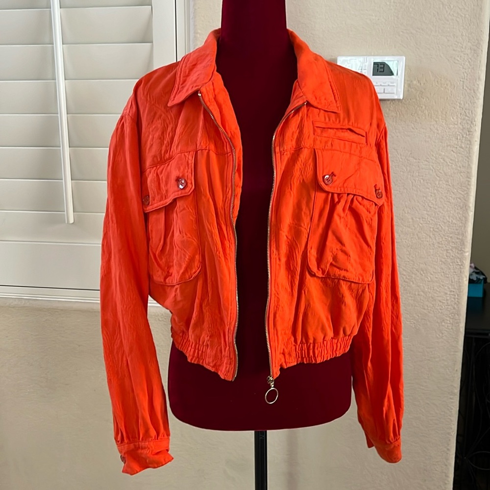 Anthropologie Cartonnier Orange Bomber Jacket